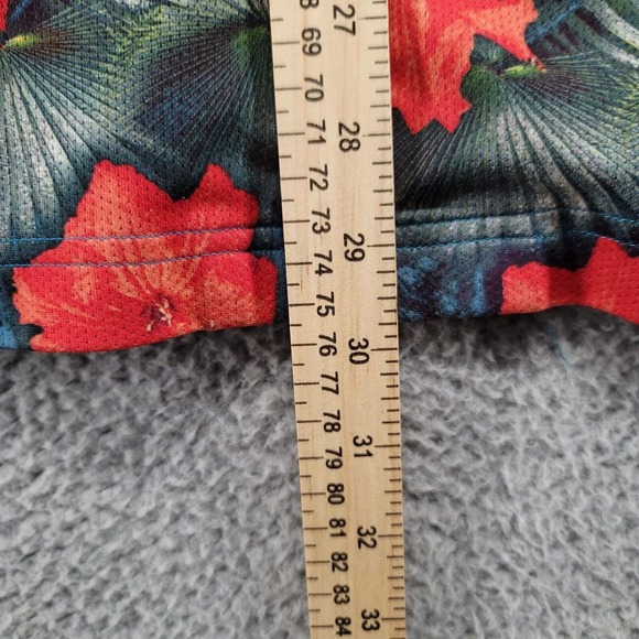 Millennium 7M shirt Mens medium Tropical Floral Short Sleeve Button Up Mesh - Picture 8 of 9